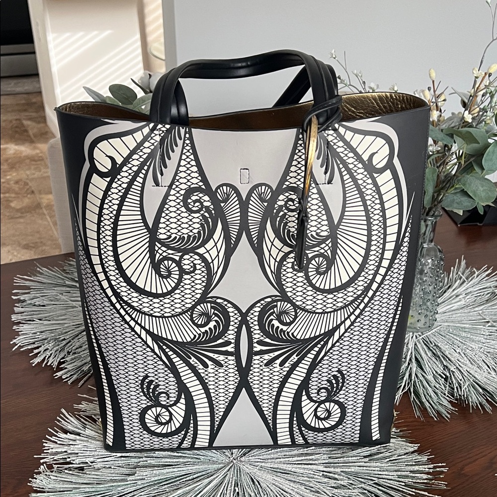 Elegant Black and White Tote Bag